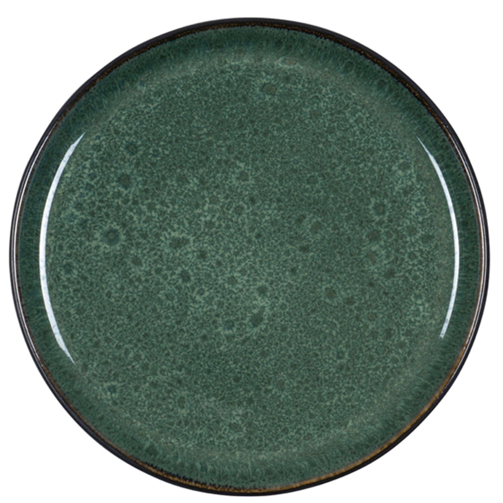 Bitz Bitz Gastro Tallerken 21 cm, grøn/sort – vinkelbillede (Morgenmadstallerken)