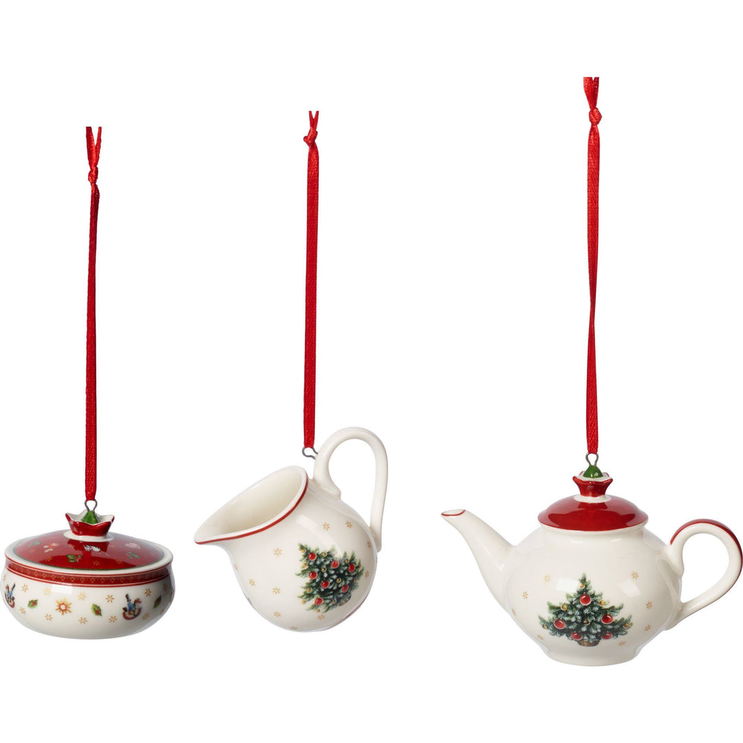 Villeroy & boch Villeroy & boch Toys Delight julepynt kaffesæt 3 dele, hvid/rød – vinkelbillede (Julepynt)