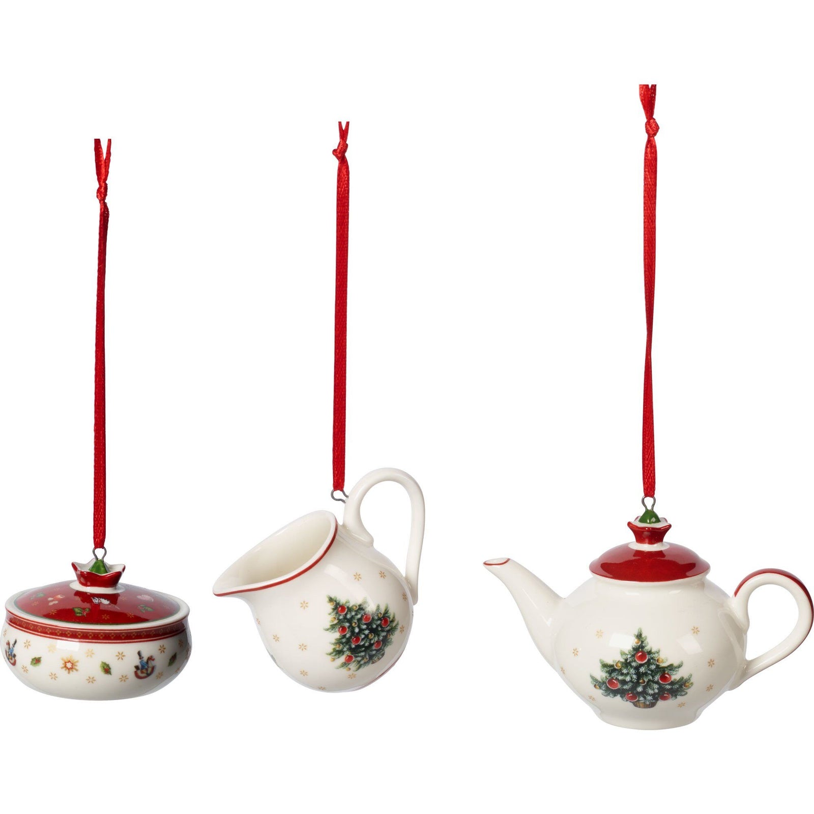 Villeroy & boch Villeroy & boch Toys Delight julepynt kaffesæt 3 dele, hvid/rød – vinkelbillede (Julepynt)