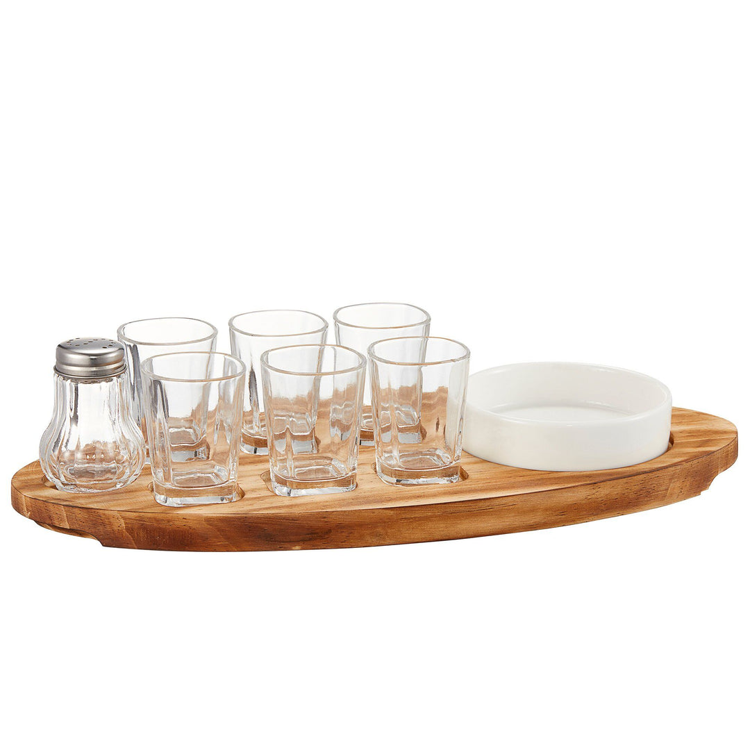 Dorre Dorre Shonta shotbræt m. 6 glas inkl. saltkar & skål – produktfoto (Shotglas)