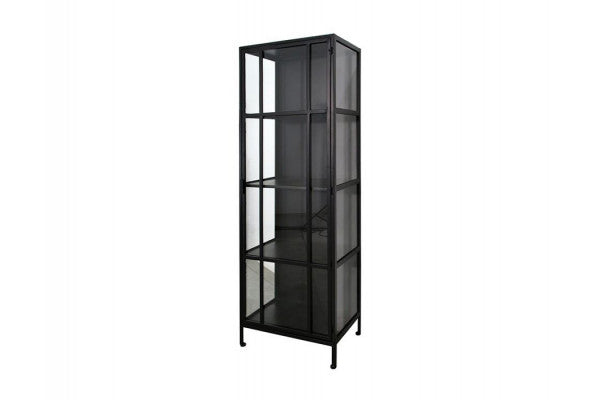 Produktbillede af Nyråd Vitrineskab i Metal 60x40x172 cm Sort på tilbud i høj kvalitet