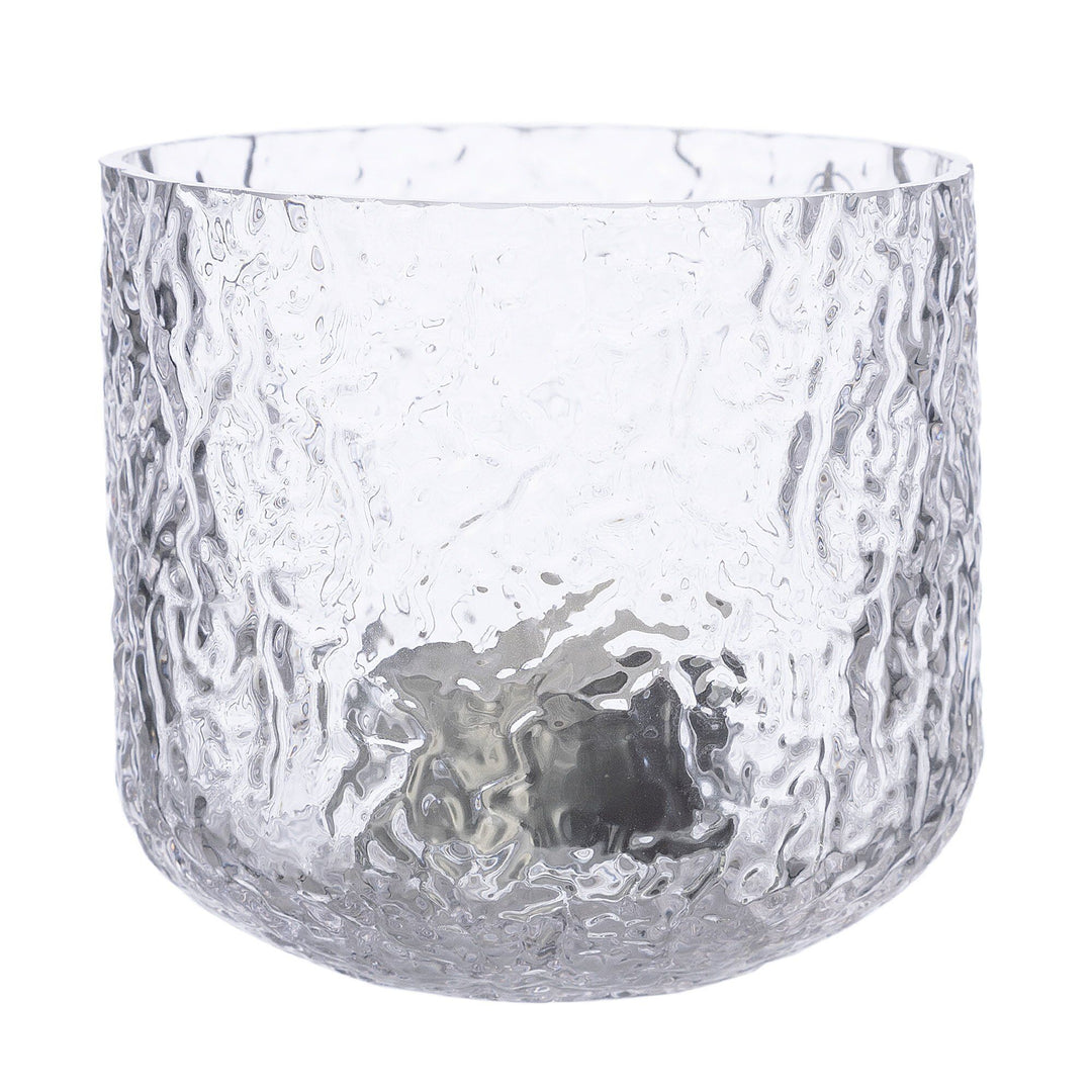 Ernst Ernst Lysestage 9 cm, mønstret glas – vinkelbillede (Lysestage)