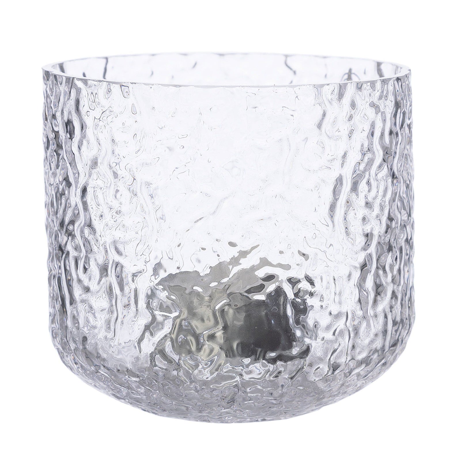 Ernst Ernst Lysestage 9 cm, mønstret glas – vinkelbillede (Lysestage)