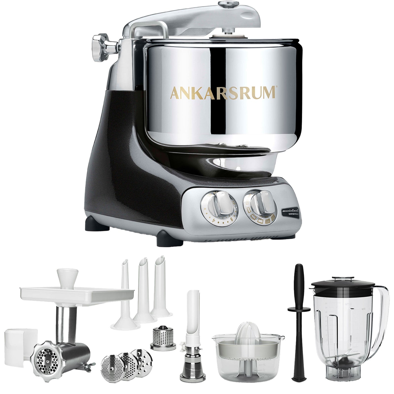 Ankarsrum Ankarsrum AKM 6230 Køkkenmaskine + Deluxe pakke, Black Diamond – produktvisning (Røremaskiner)