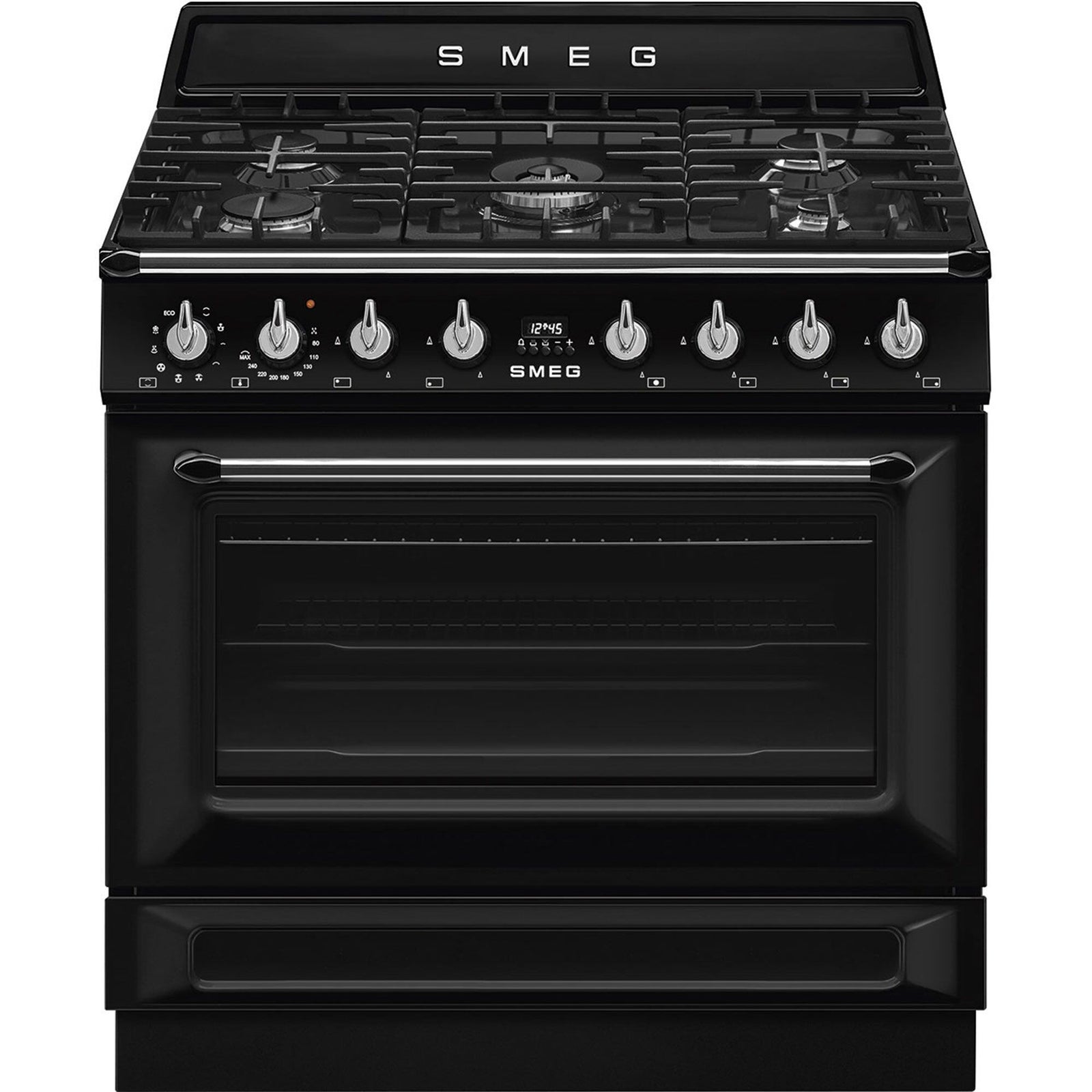 Smeg Smeg Gaskomfur Victoria TR90GMBL 90 cm, sort ❤ frontbillede (Gasblus)