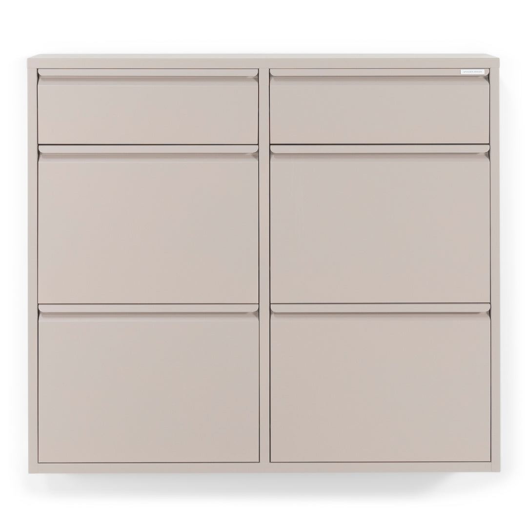 SPINDER DESIGN BILLY 6 skoskab m. 6 låger silky taupe stål