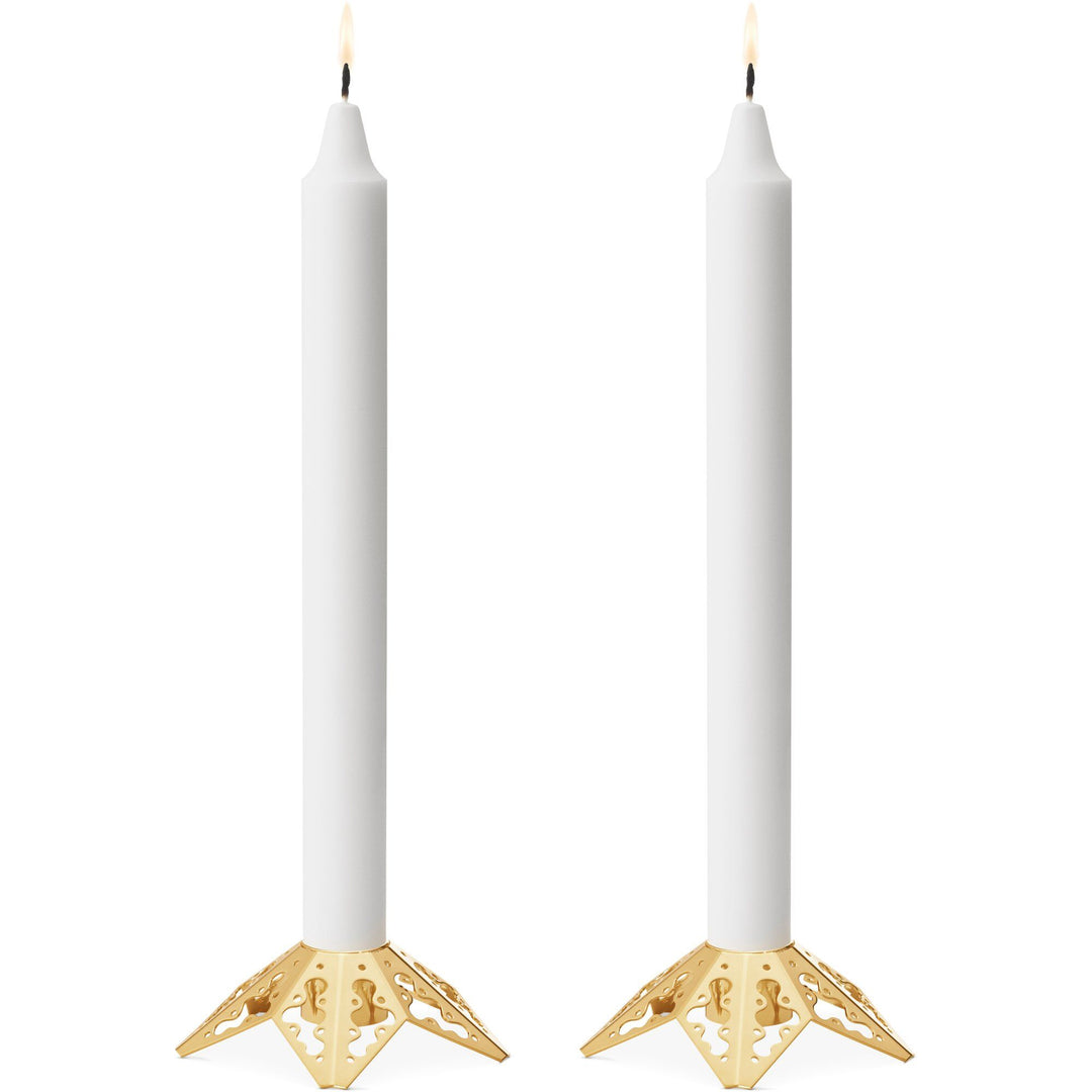 Georg jensen Georg jensen 2022 lysestage, 2 stk, guld – close-up (Lysestage)