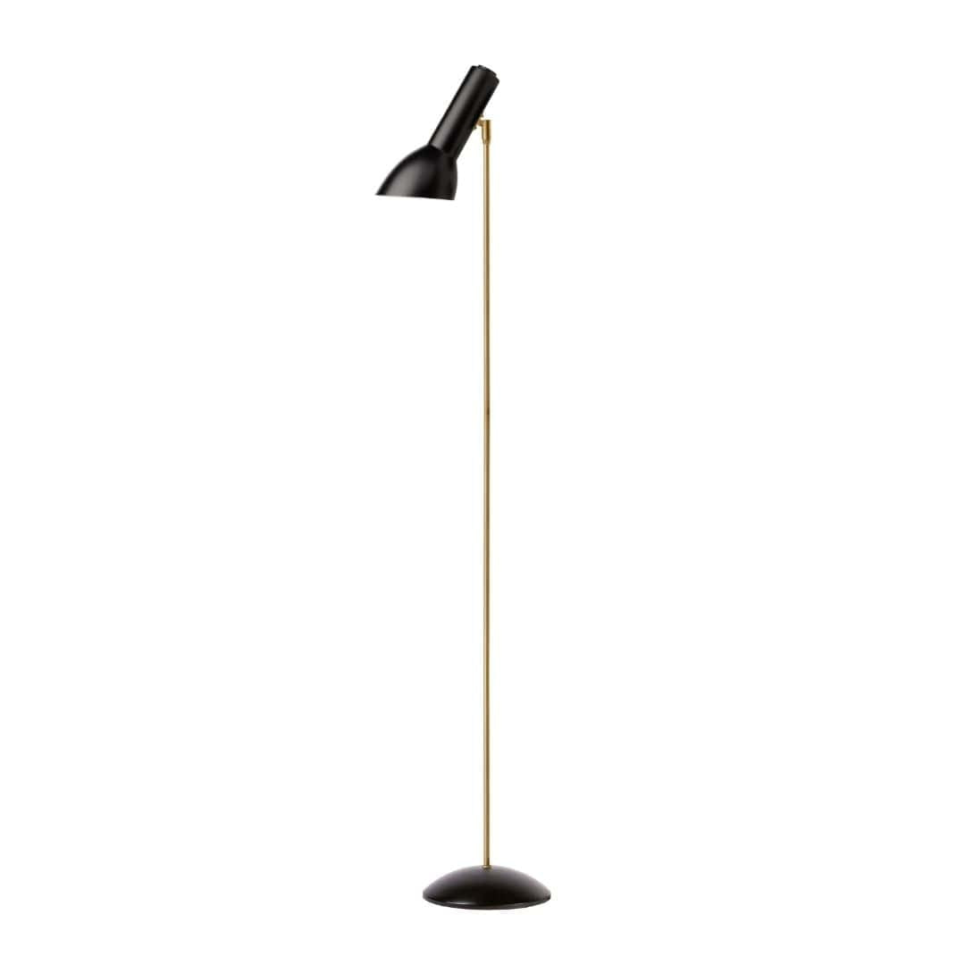 Produktbillede af Oblique Messing Gulvlampe Sort CPH Lighting i premium kvalitet