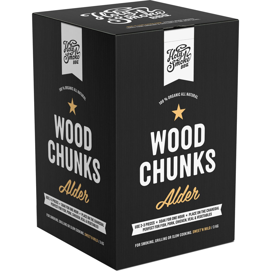 Holy smoke bbq Holy smoke bbq Wood Chunks 3 kg, alder ❤ produktbillede (Røgpiller)