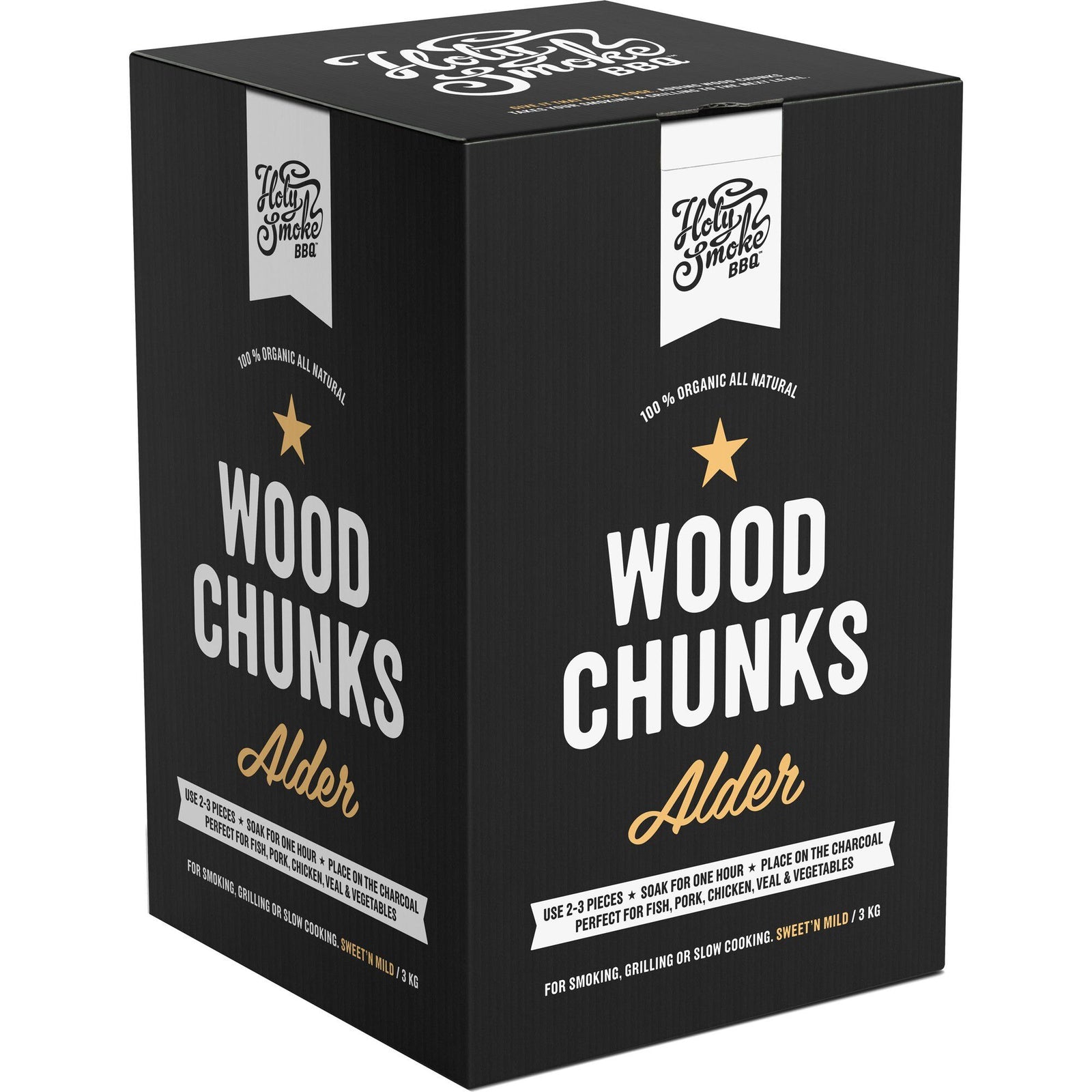 Holy smoke bbq Holy smoke bbq Wood Chunks 3 kg, alder ❤ produktbillede (Røgpiller)