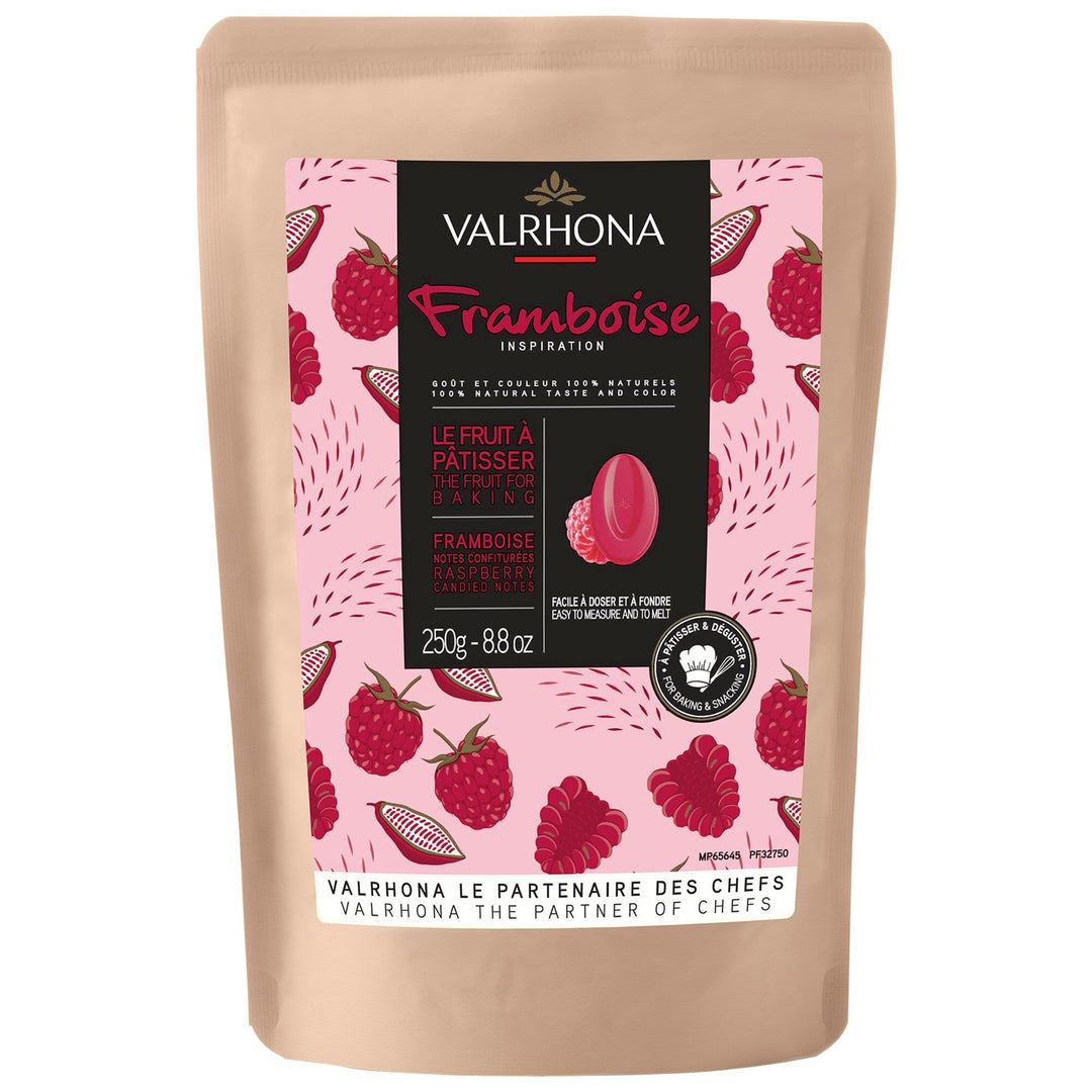 Valrhona Valrhona Inspiration Hindbærchokolade 250 g ❤ vinkelbillede (Delikatesser)