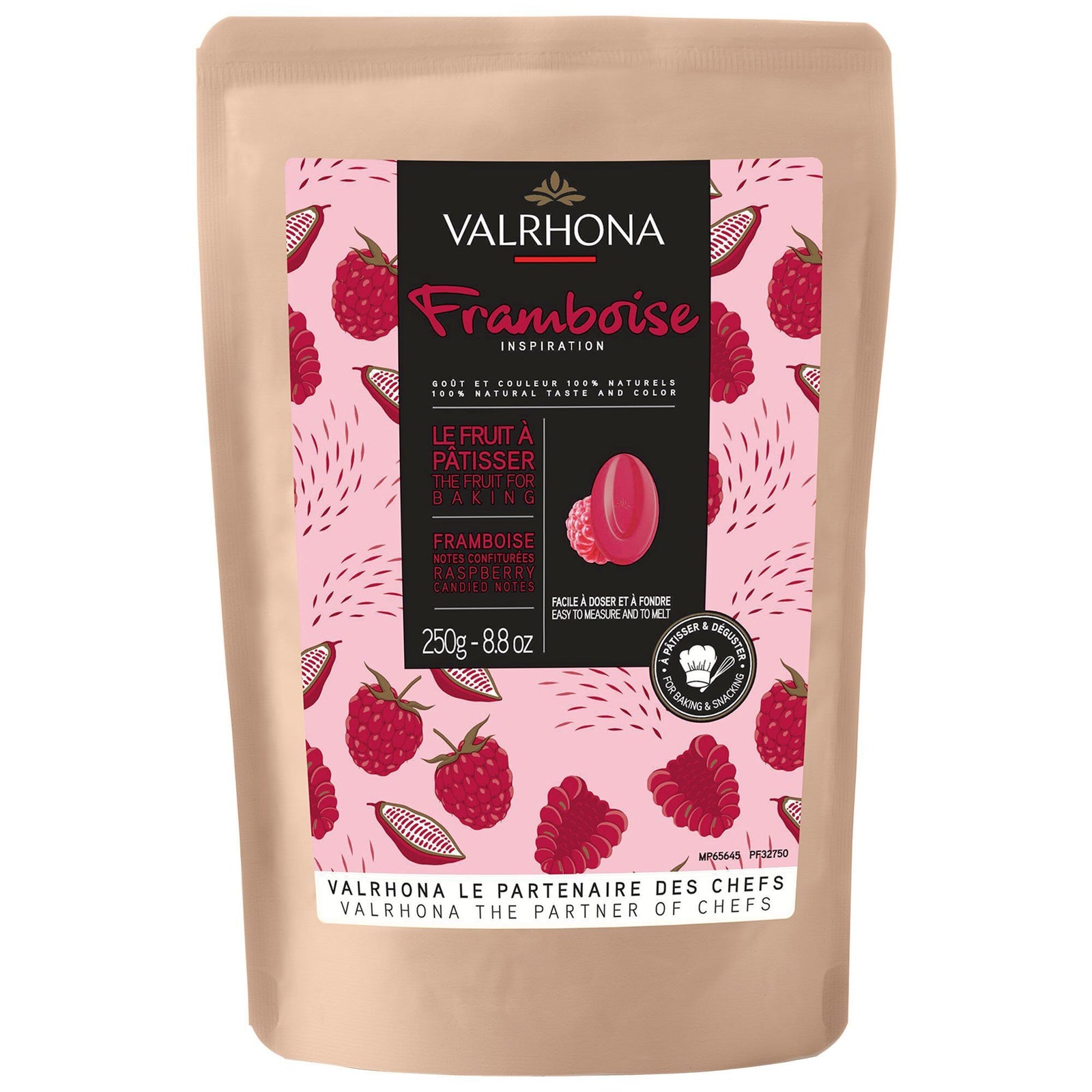 Valrhona Valrhona Inspiration Hindbærchokolade 250 g ❤ vinkelbillede (Delikatesser)