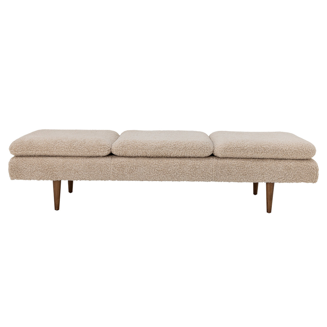 Produktbillede af BLOOMINGVILLE Pione daybed natur polyester og brun gummitræ 198x77 i premium kvalitet
