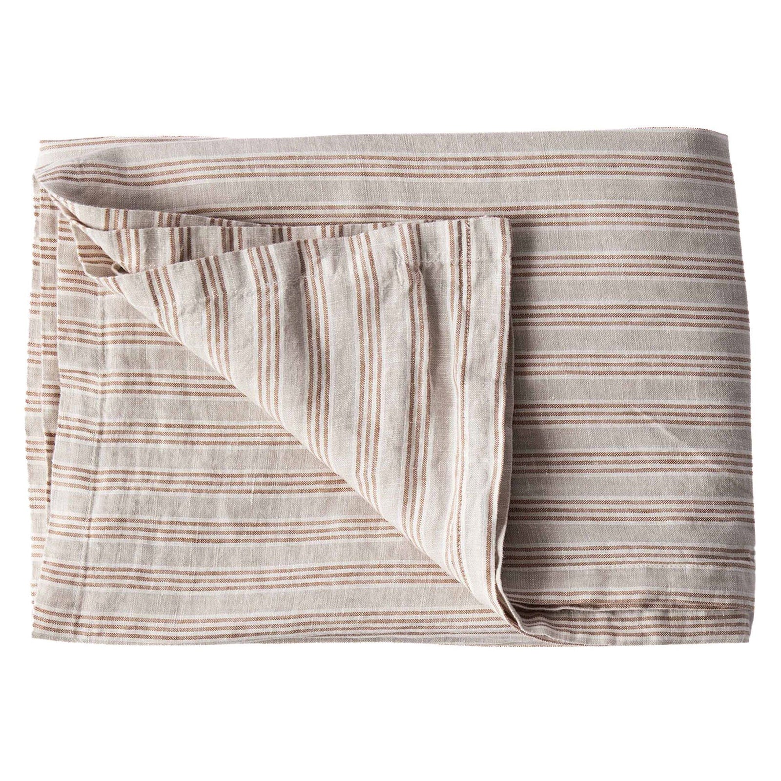 Tell me more Tell me more Dug i hør 145 x 330 cm, hazelnut stripe – frontbillede (Dug)