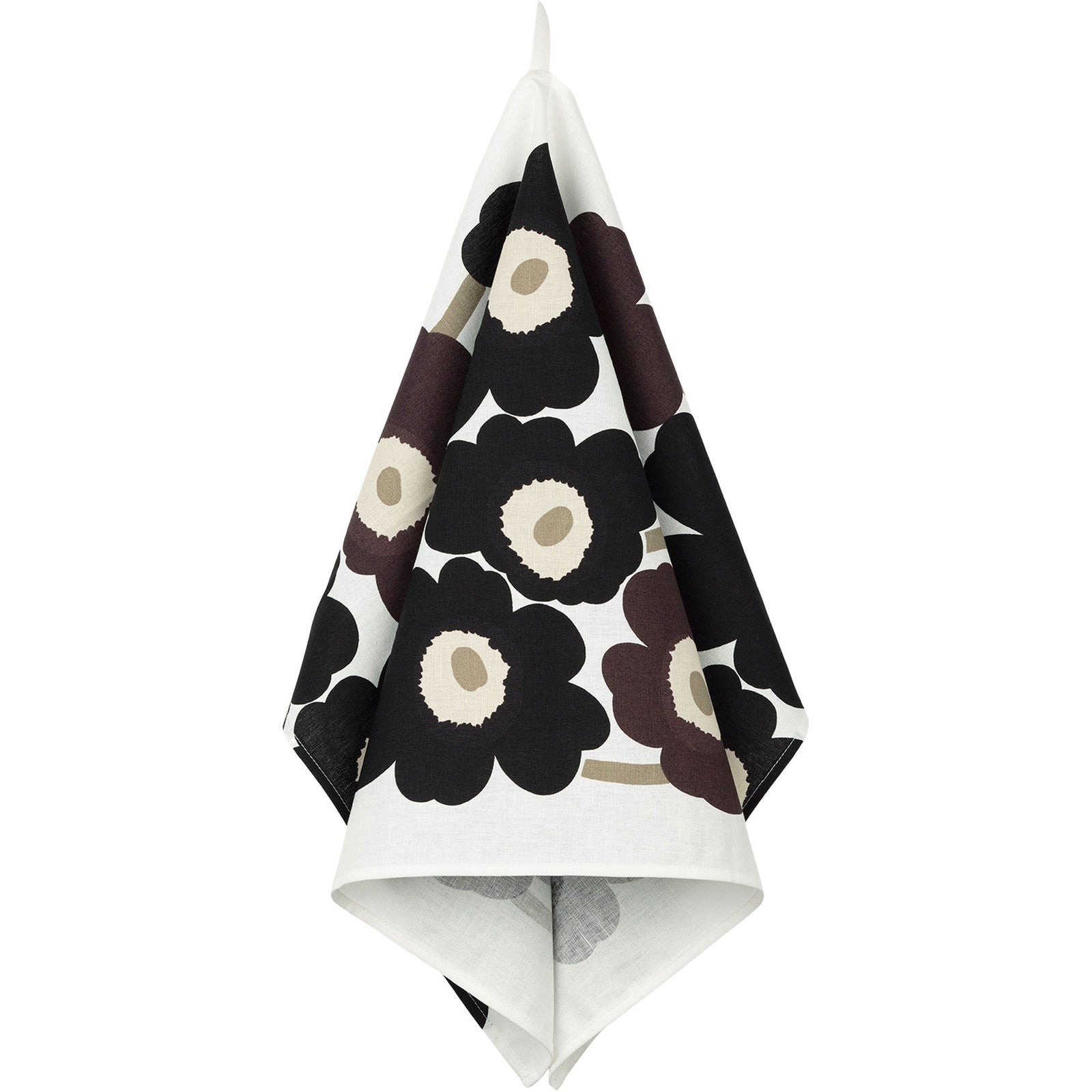 Marimekko Marimekko Unikko viskestykke 47 x 70 cm, hvid/beige/sort – detaljebillede (Køkkentekstiler)