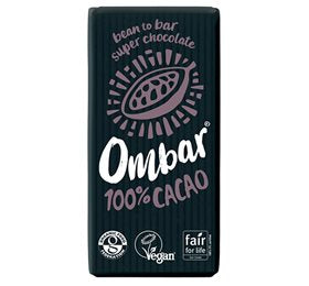 Detaljeret produktbillede af Ombar 100% kakao Ø 35 g på tilbud