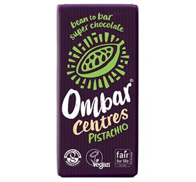 Detaljeret produktbillede af Ombar Pistacie raw chokolade Ø 70 g på tilbud
