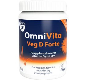 Detaljeret produktbillede af BioSym OmniVita D Veg Forte 75mcg. 60 kaps. på tilbud