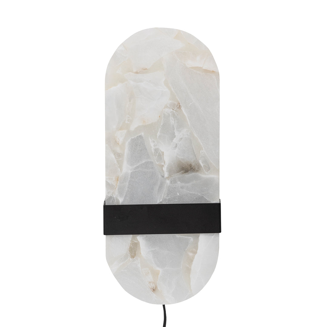 BLOOMINGVILLE Taco væglampe alabast med marmor look og sort jern
