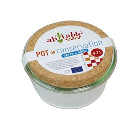 Detaljeret produktbillede af Opbevaringsglas m. kork låg 0,3 L på tilbud