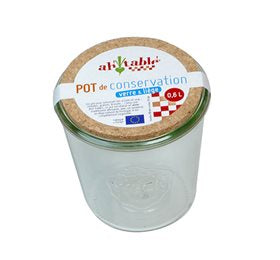 Detaljeret produktbillede af Opbevaringsglas m. kork låg 0,6 L på tilbud