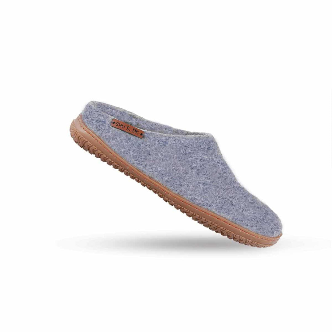 Uldtøffel (100% ren uld) m/Gummisål Dansk Design fra SHUS denim / 46