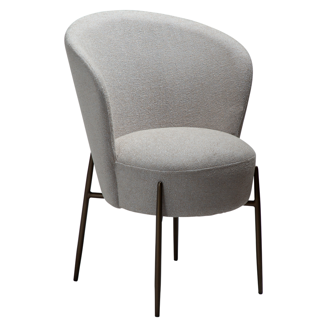 DAN-FORM ORBIT spisebordsstol Cashmere bouclé stof og sort metal
