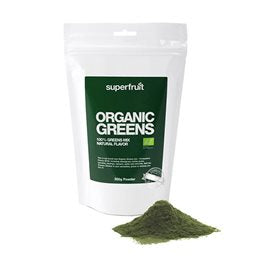 Detaljeret produktbillede af Superfruit Organic greens pulver Ø 300g. på tilbud