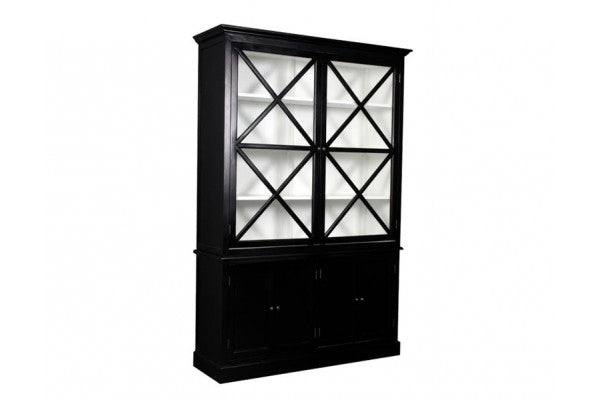 Produktbillede af Orø Vitrineskab 211x142x46 cm Sort/Hvid på tilbud i høj kvalitet