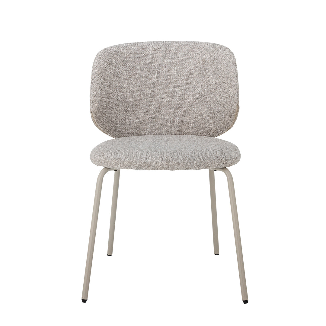 BLOOMINGVILLE Ponte spisebordsstol grå bouclé polyester og metal