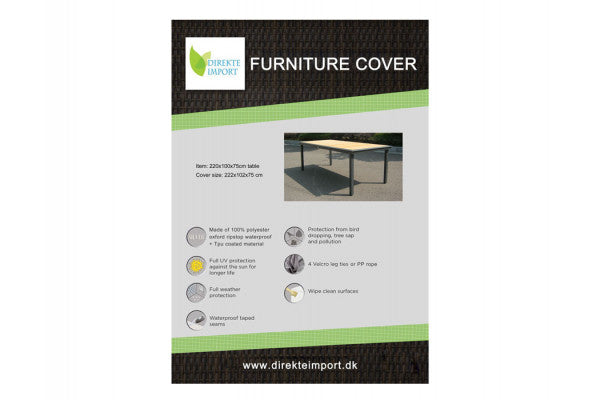 Overtræk til havebord 220x100 cm