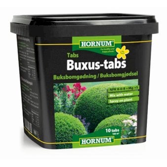Se Hornum Buksbomgødning NPK 8-0-8 10 stk tabs ❤ Stort online udvalg i Plantetorvet ❤ Hurtig levering: 1 - 2 Hverdage samt billig fragt - Varenummer: PTT-93159 og barcode / Ean: på lager - Udsalg på Gødninger > All-Round have Spar op til 51% - Over 360 kendte mærker på udsalg