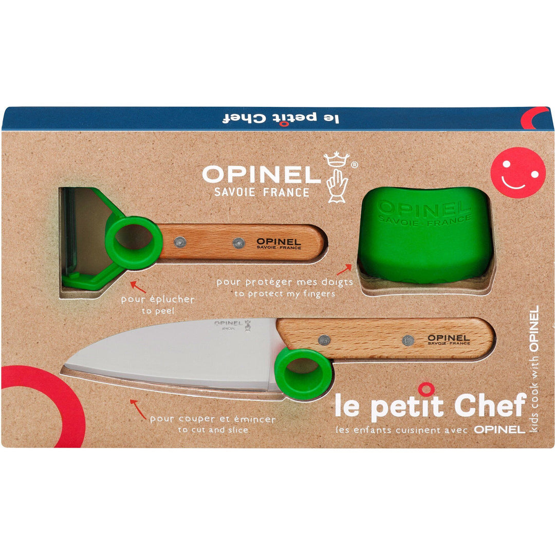 Opinel Opinel Le Petit Chef børnesæt 3 dele, grøn – vinkelbillede (Børneknive)