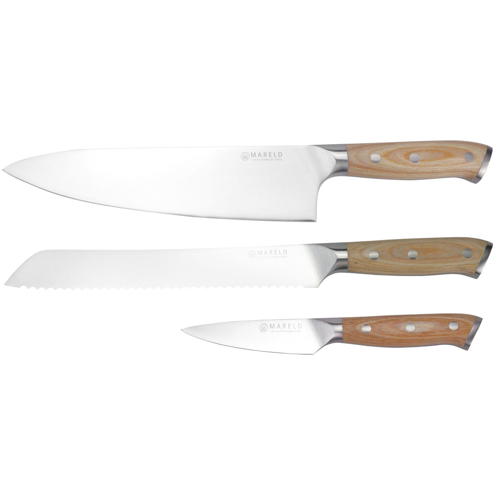 Mareld Mareld Knivsæt, 3 dele – vinkelbillede (Knivsæt)