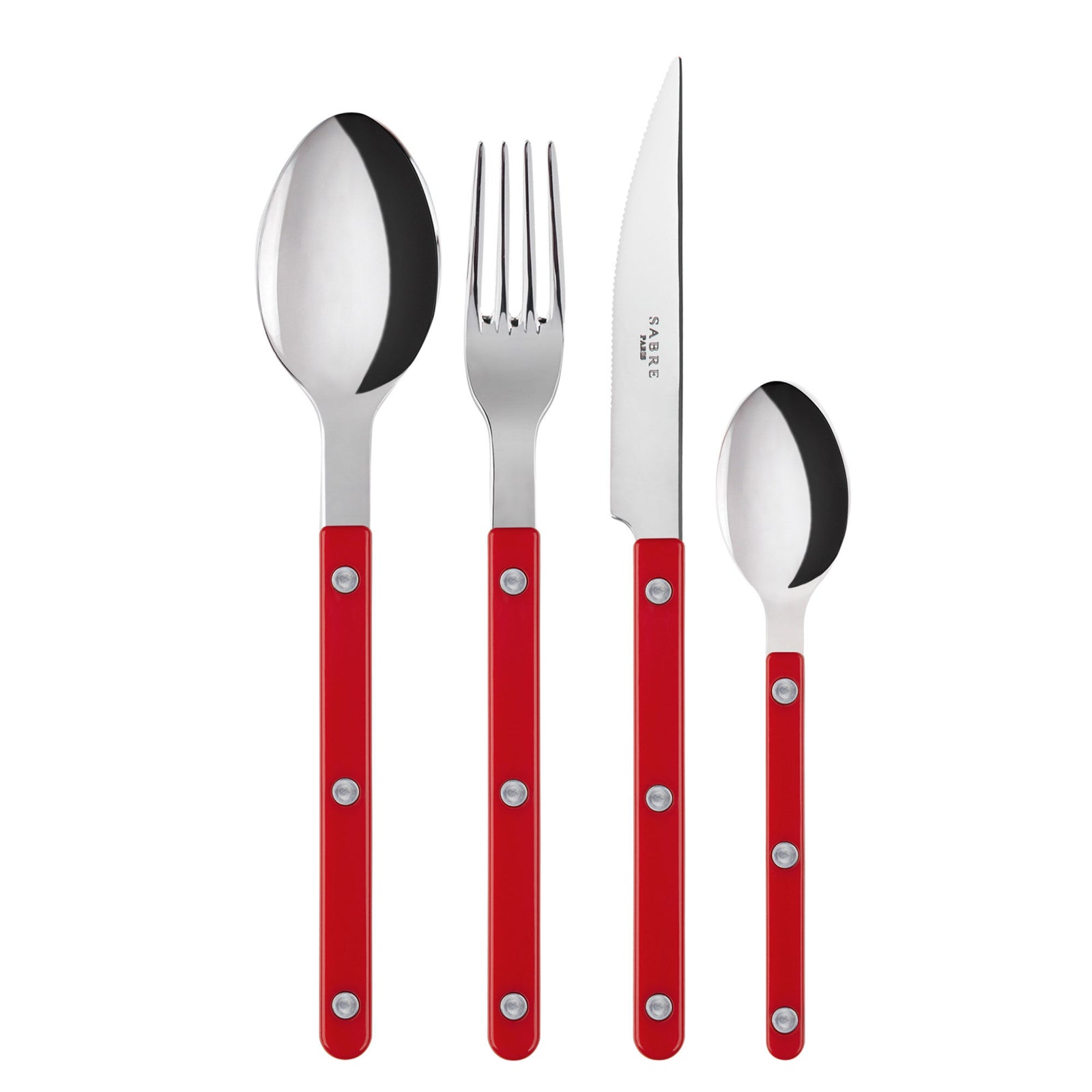 Sabre paris Sabre paris Sabre Bistrot Solid Bestiksæt 4 dele, rød – billede i brug (Bestikssæt)