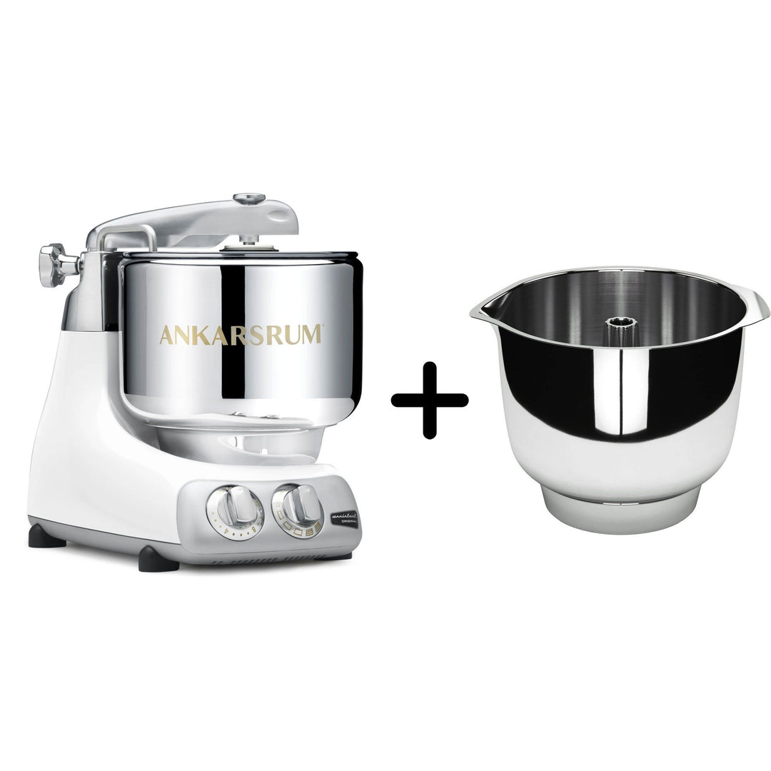 Ankarsrum Ankarsrum AKM 6230 køkkenmaskine + Assistent Original piskeskål, mineral white – produktfoto (Røremaskiner)