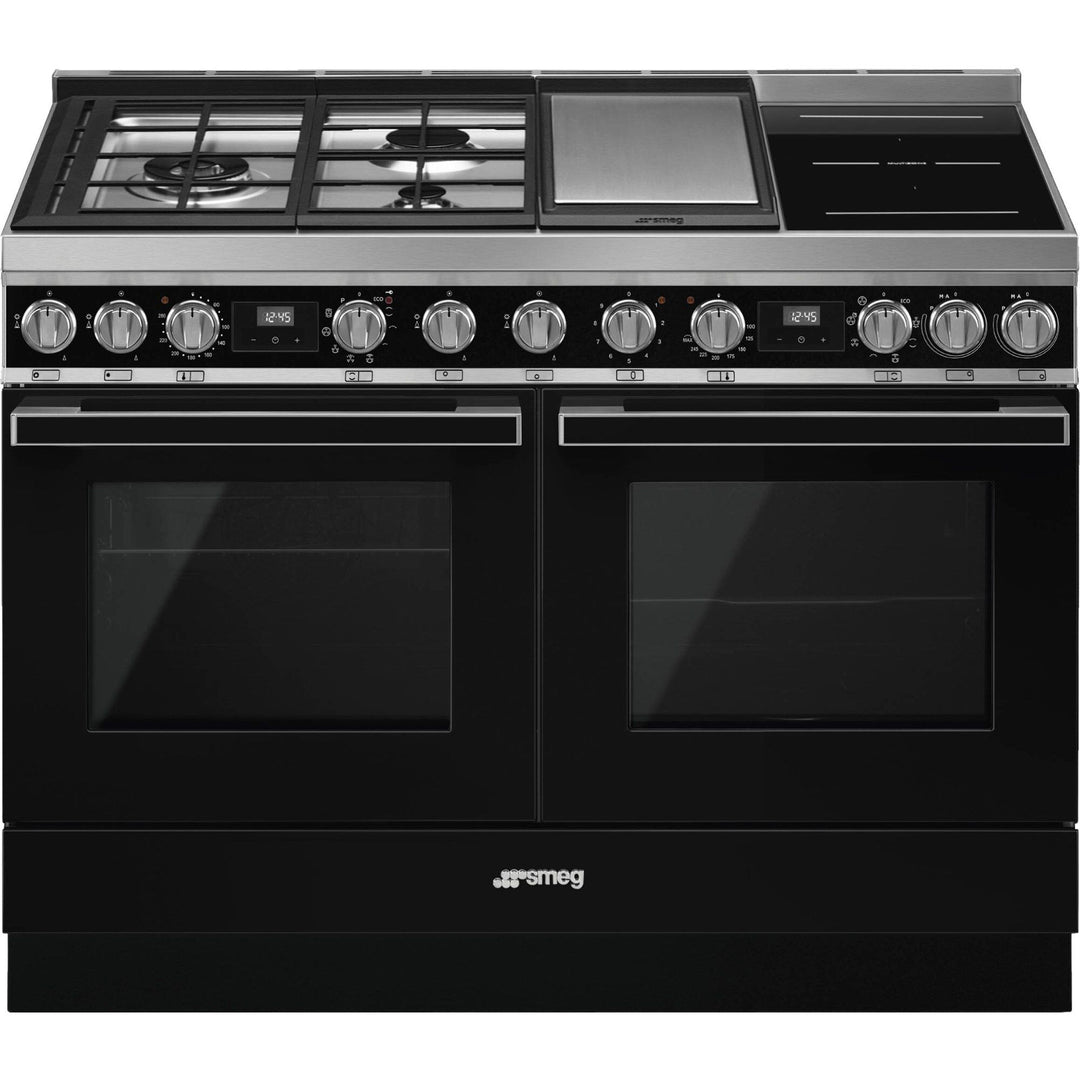 Smeg Smeg CPF120IGMPL Portofino gas-/induktionskomfur, sort – produktbillede (Gasblus)