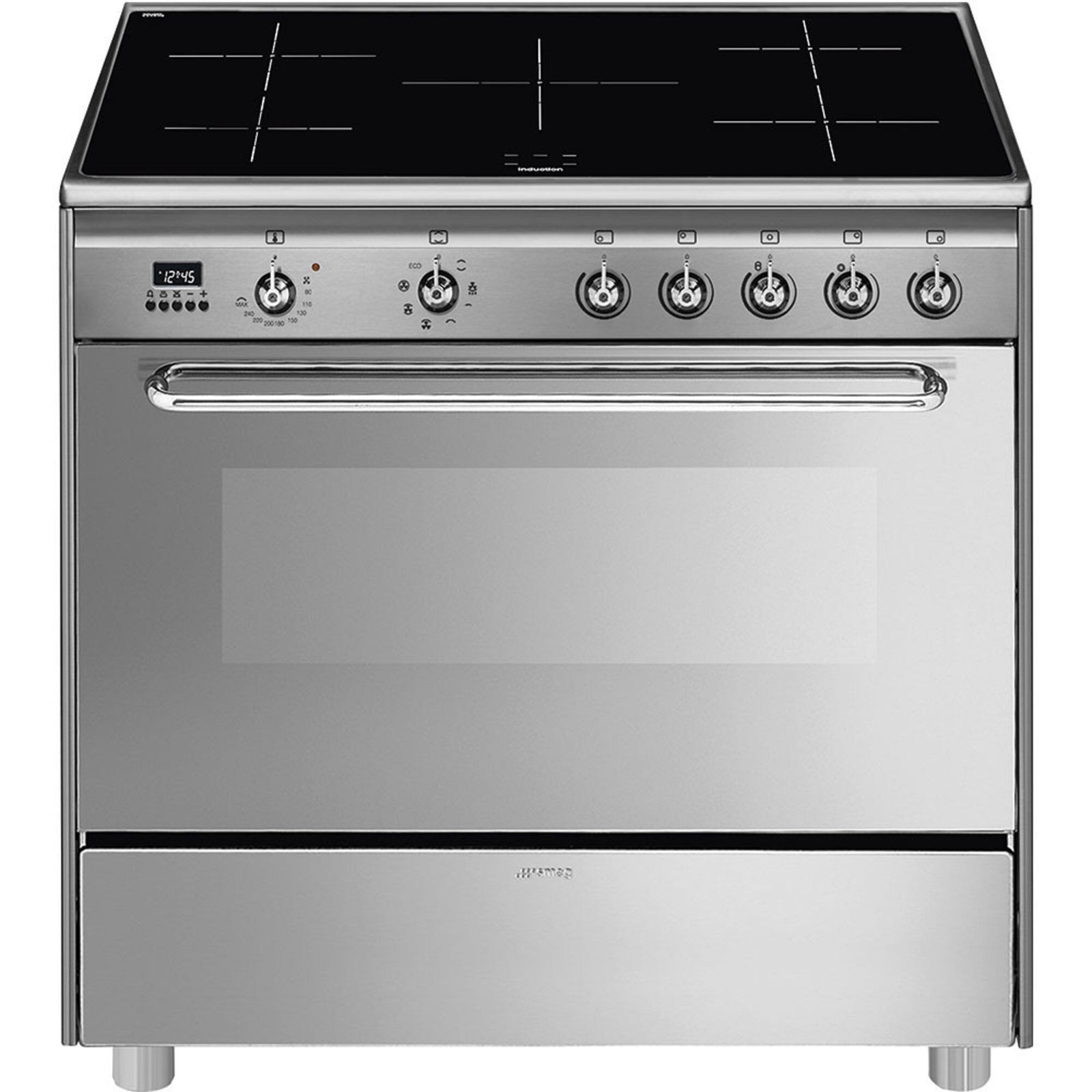Smeg Smeg Induktionskomfur 115 liter, rustfrit stål – frontbillede (Komfurer)