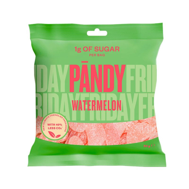 Detaljeret produktbillede af Pandy Sukkerfri Candy Watermelon 50g. 6 for 119,00 på tilbud