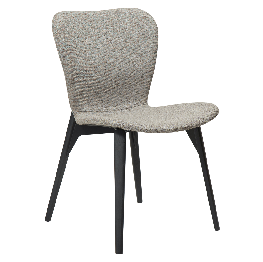 DAN-FORM PARAGON spisebordsstol Pebble earth bouclé stof og sort ask