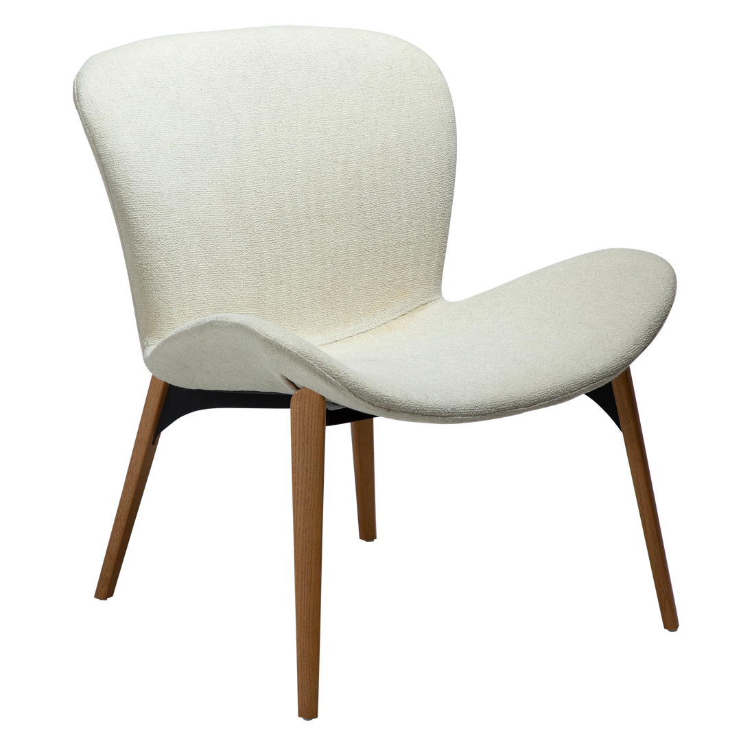 DAN-FORM PARAGON loungestol Bone hvid bouclé stof og egetræ