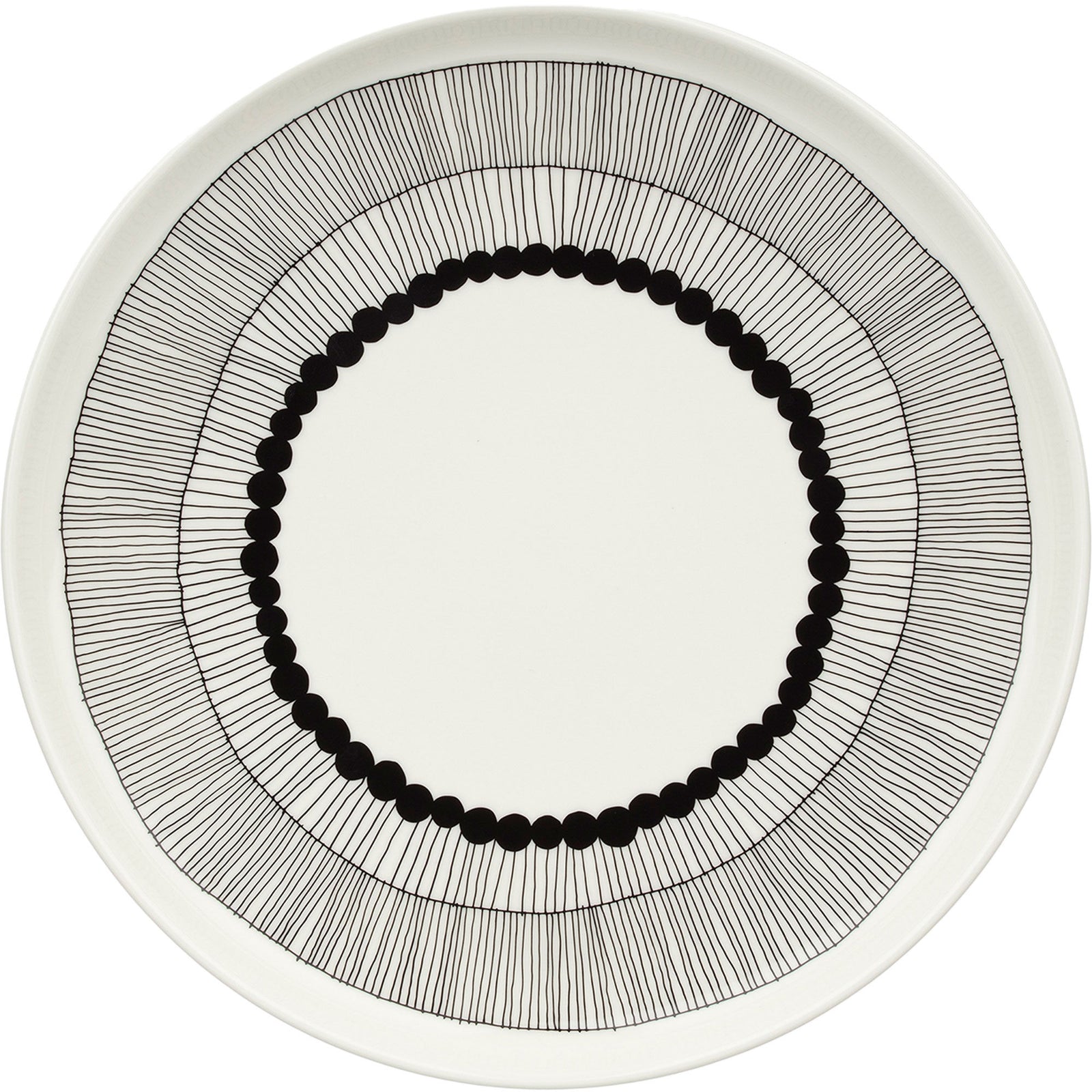 Marimekko Marimekko Siirtolapuutarha tallerken 25 cm, sort/hvid – produktfoto (Tallerken)