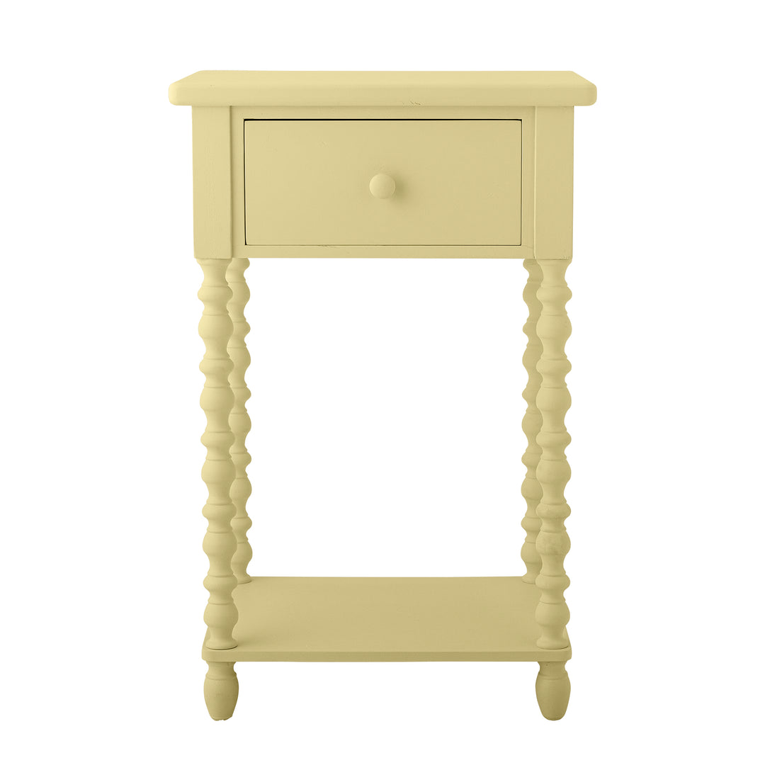BLOOMINGVILLE Salino sidebord m. 1 hylde og 1 skuffe gul fyrretræ 36x33