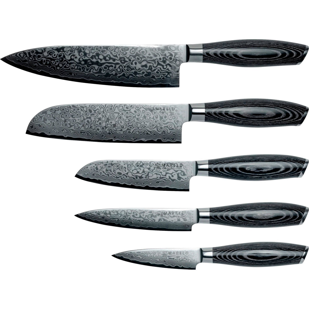 Mareld Mareld Akio Knivsæt, 5 knive, sort – detaljebillede (Knivsæt)
