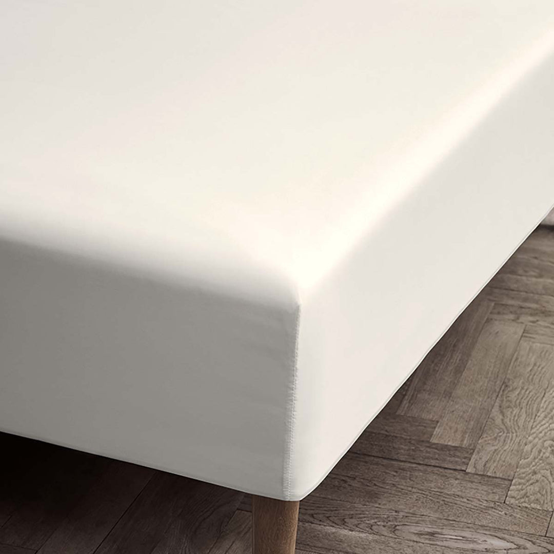 Produktbillede af Juna Percale Boxlagen hvid 90x30x200 cm i premium kvalitet