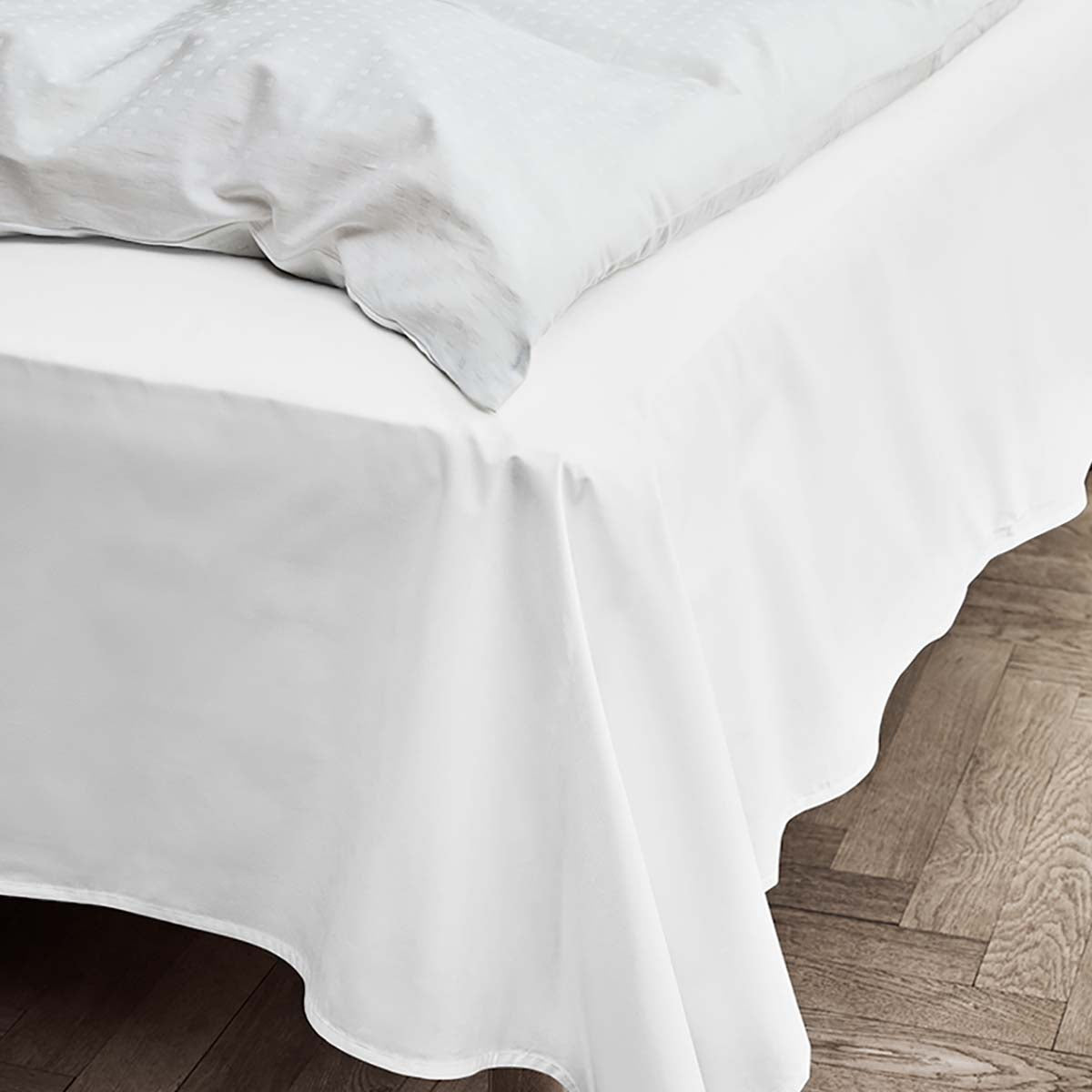 Produktbillede af Juna Percale Fladt lagen hvid 150x250 cm i premium kvalitet