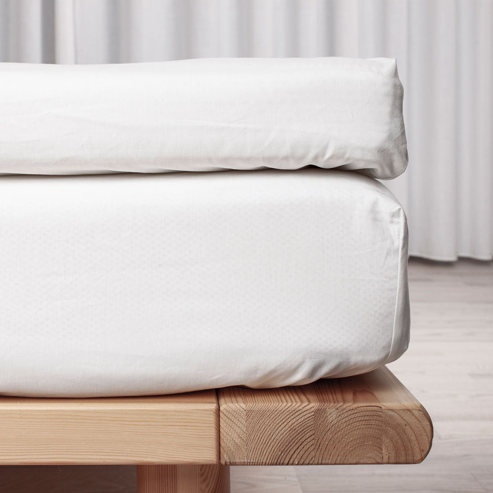 Produktbillede af PERCALE Økologisk Kuvertlagen 120x200 cm Hvid på tilbud i høj kvalitet