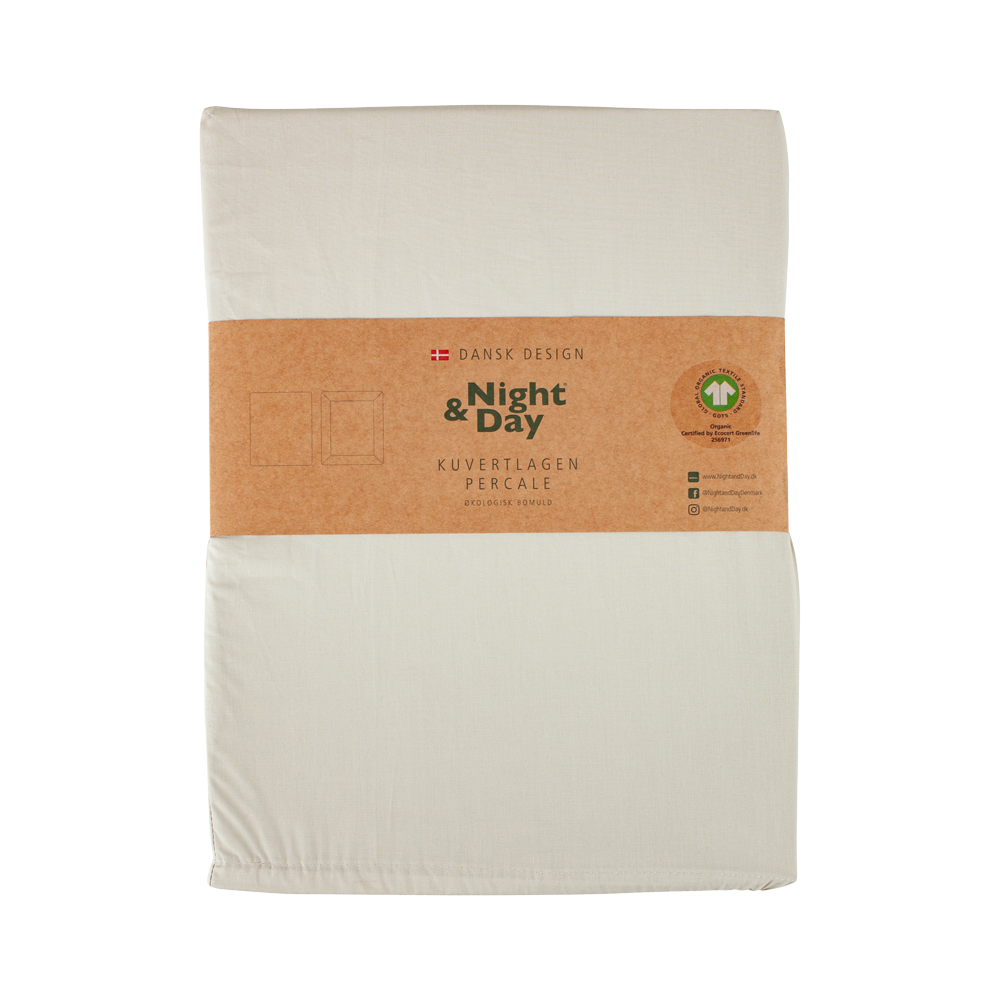 Produktbillede af PERCALE Økologisk Kuvertlagen 180x200 cm Sand på tilbud i høj kvalitet