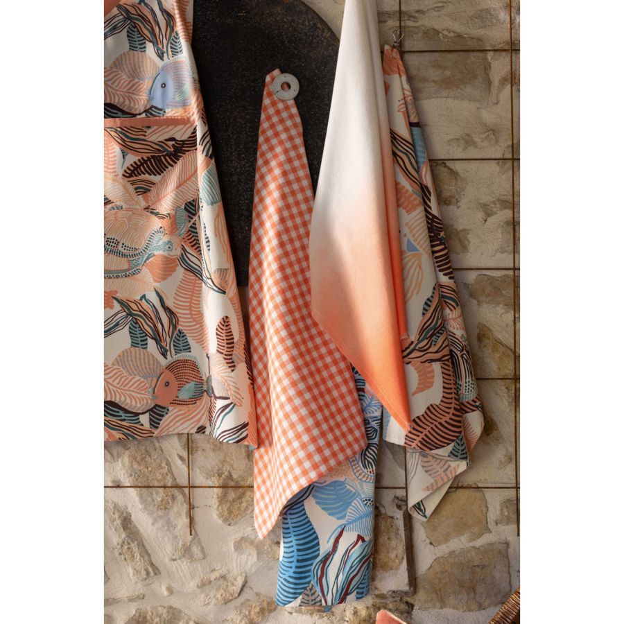Produktbillede af Viskestykke RECYCLED TIE&DYE PECHE 50 X 70 cm på tilbud i høj kvalitet