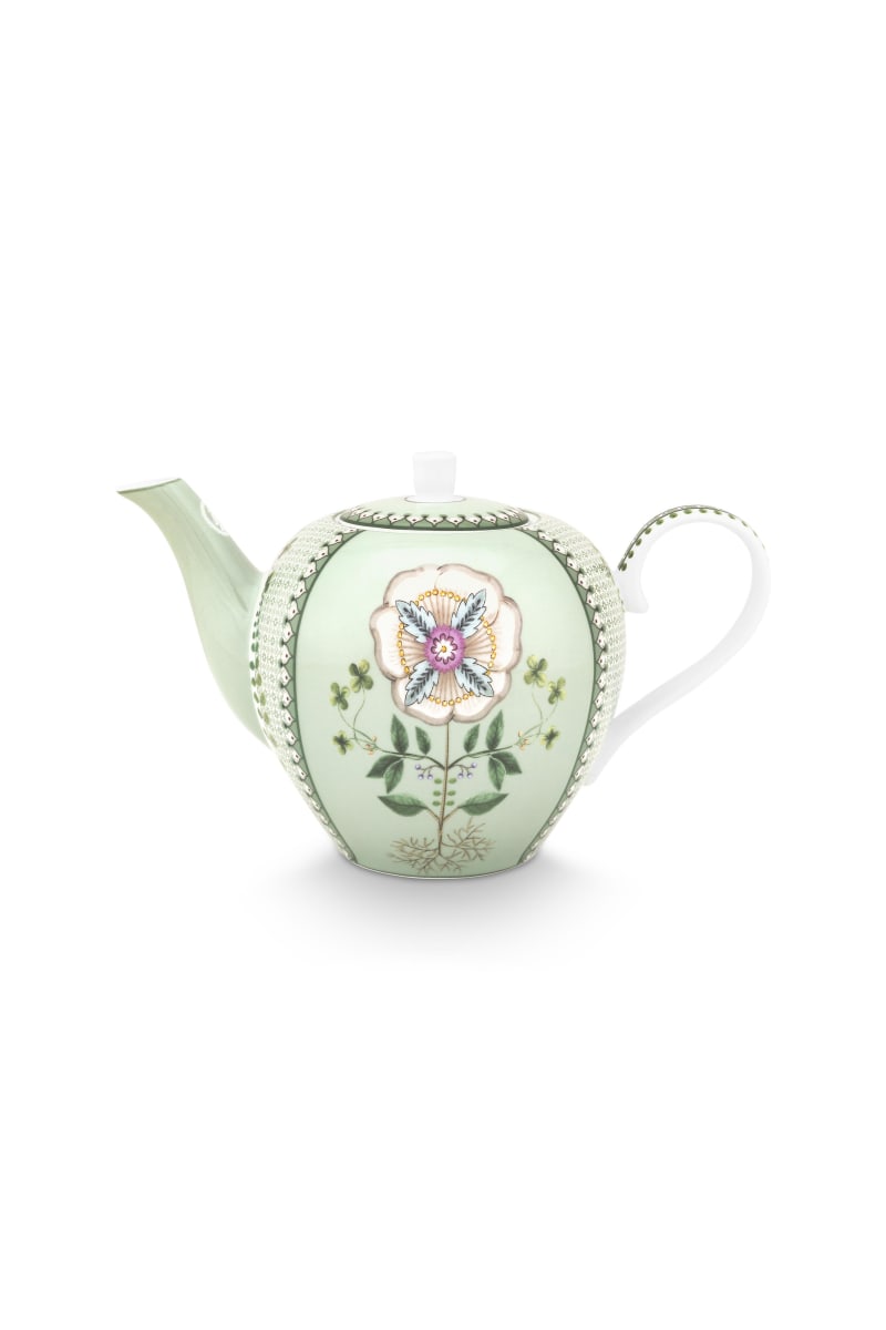Produktbillede af Tea pot Pip Studio Lily&Lotus Tiles Light Green 1.6ltr på tilbud i høj kvalitet